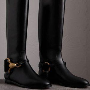 BURBERRY Italian Leather Riding Boots